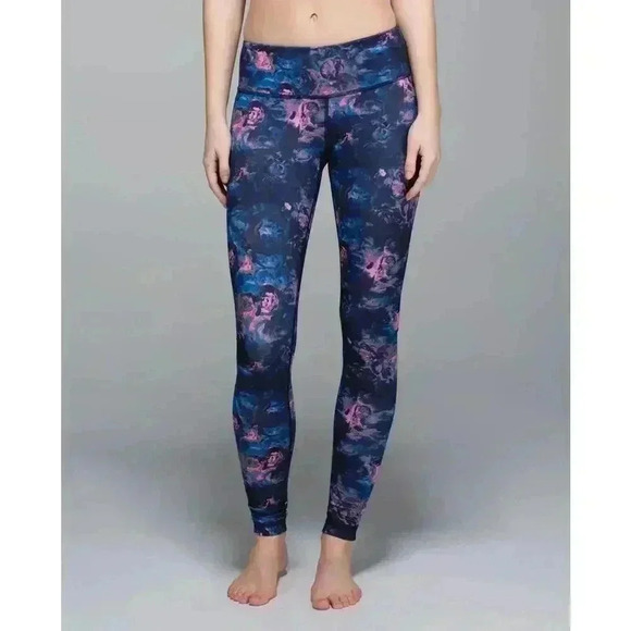 Lululemon Wunder Under Pants Moody Mirage Bark Berry Deep Navy Size 6 - Picture 1 of 5